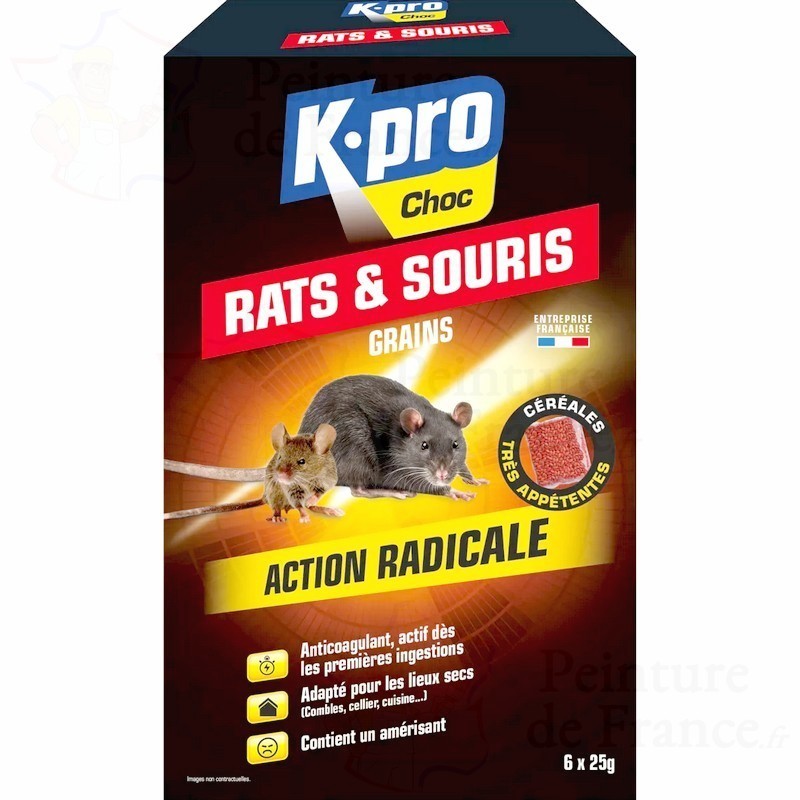 KB Home Defense Rattolin grains – souricide et raticide 6 x 25 g