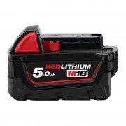 Batterie Red Lithium M18 avec jauge lumineuse 5.0 AH - MILWAUKEE