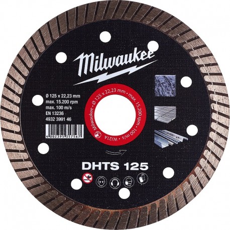 Disques Diamant DHTS 125 mm - rapide et précise sur granit, grès, marbre et céramique - MILWAUKEE