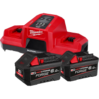 Pack FORGE NRG M18 : 2 x batteries FORGE™ 6.0 Ah + 1 x Super chargeur double - MILWAUKEE