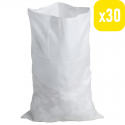 OUTIL PRO - 30 Sacs à gravats pas cher blanc, grande résistance 60 kg - réutilisable pour déchets de jardin et chantier